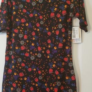 LulaRoe NWT Julia Dress Black Background Size M